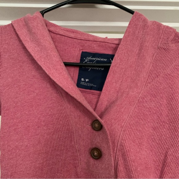 AMERICAN EAGLE Pink Knit Sweater Hoodie/Sweatshirt-Size Small - Picture 7 of 11